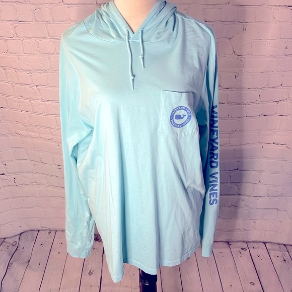 Vineyard Vines Tops - Vineyard Vines Women’s Large Seafoam Green Hoodie Long Sleeve Tee